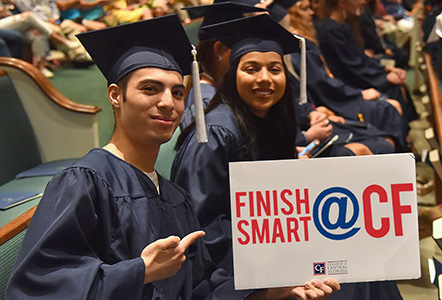 Students at graduation