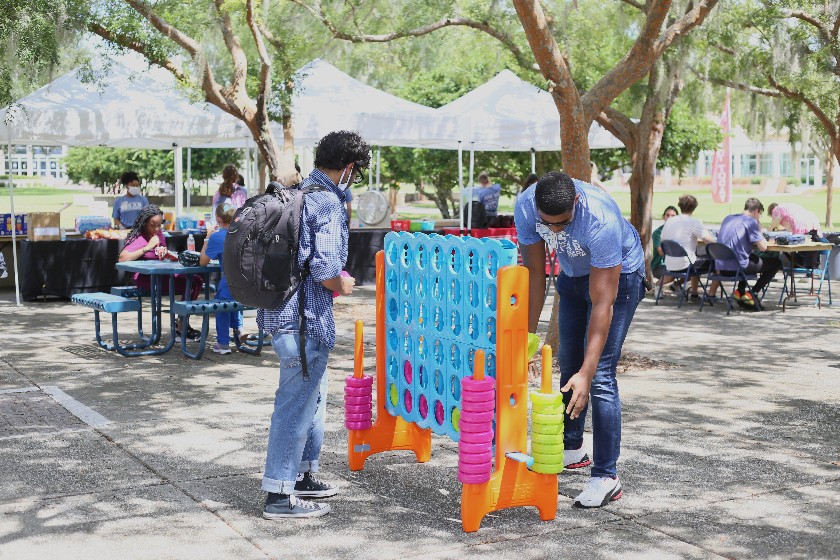 Students playing games