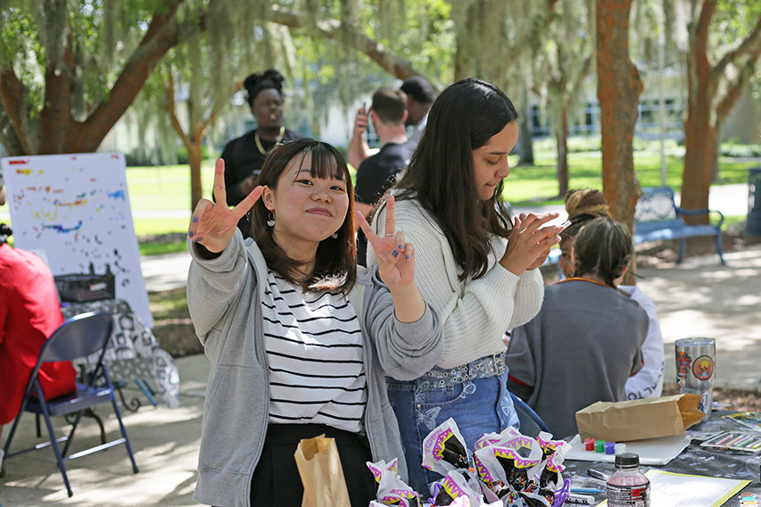 Students at event