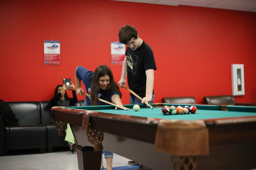 Students playing pool at Citrus Campus