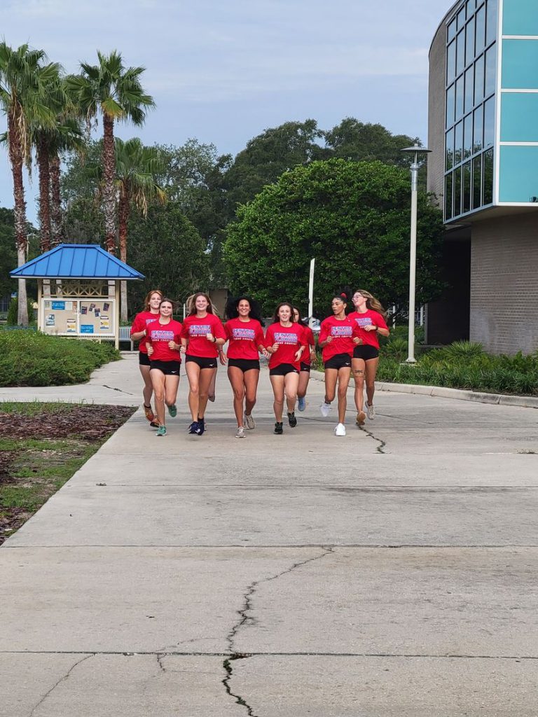 Cross country team running