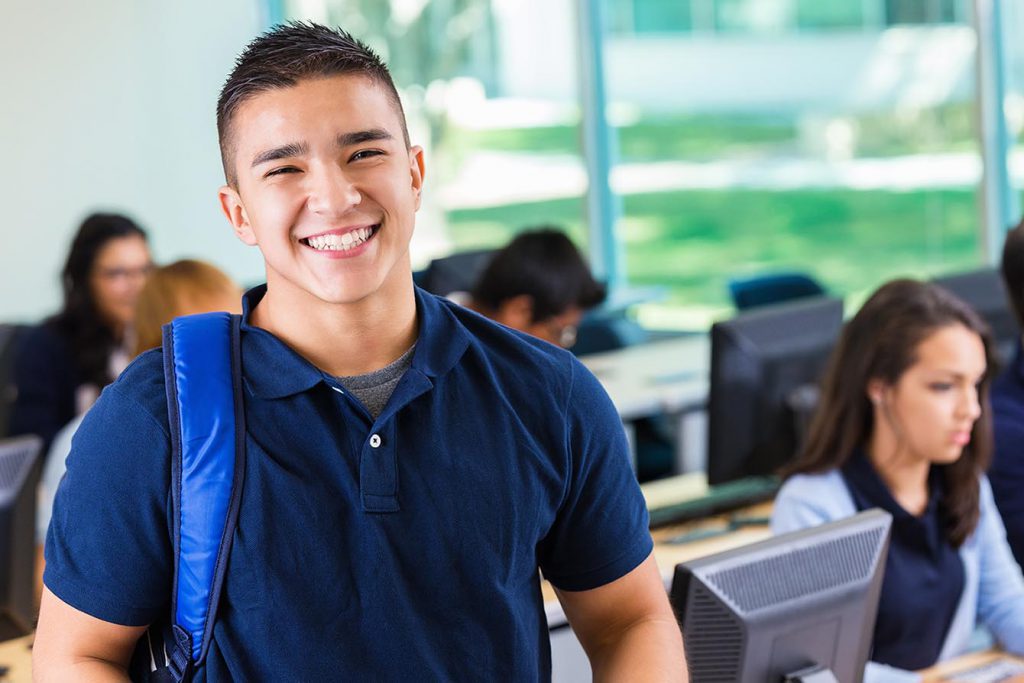 High School Student in Classroom
